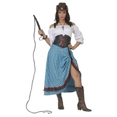 Cowgirl Jurk Blauw Lang