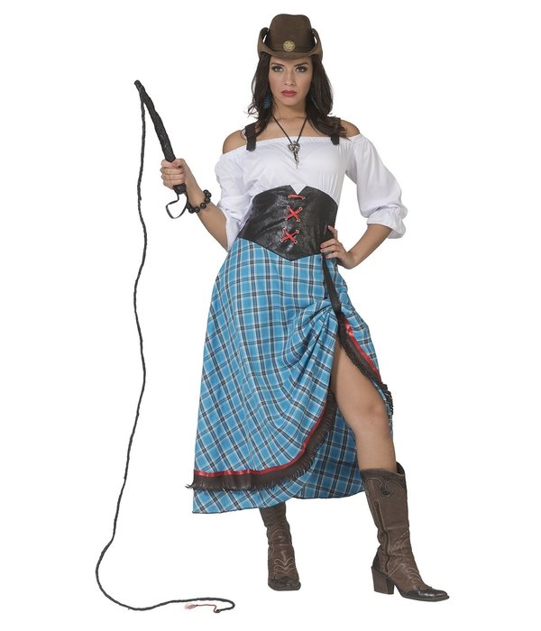 Cowgirl Jurk Blauw Lang