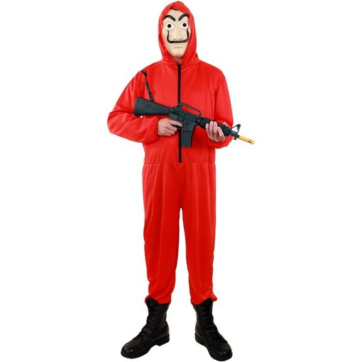 Rode overall met capuchon unisex