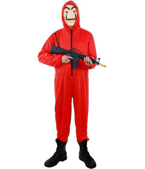 Rode overall met capuchon unisex