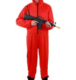 Rode overall met capuchon unisex