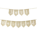 Just Married vlaggenlijn jute