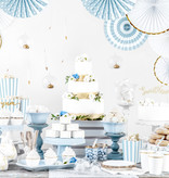 Decoratieve Rozetten Wit met gouden rand (3st)