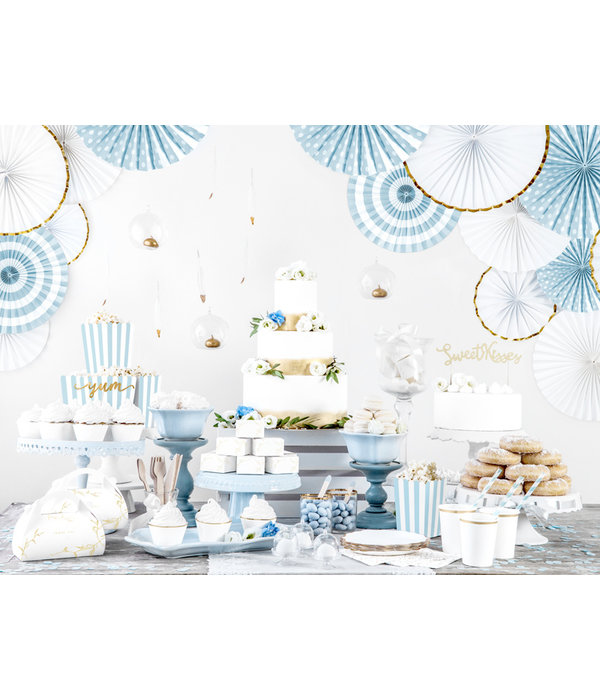 Decoratieve Rozetten Wit met gouden rand (3st)