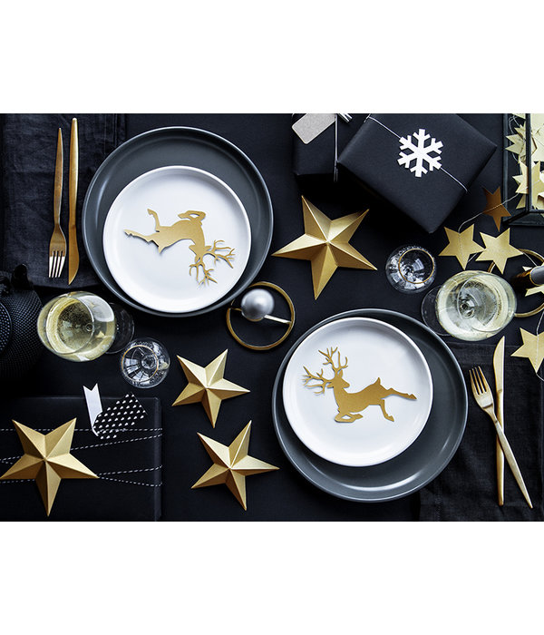 Decoratie Sterren Goud 6 stuks