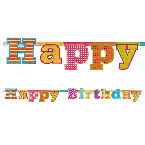 LetterBanner Happy Birthday Holografisch