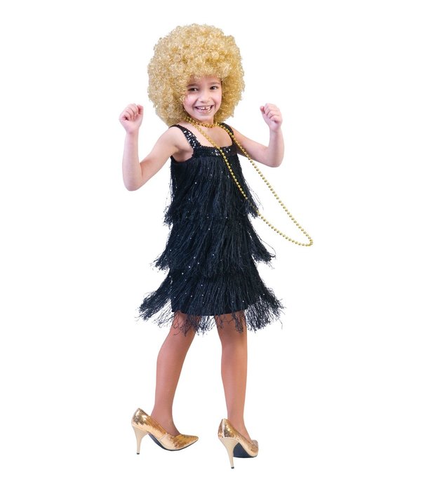 Flapper Jurk Meisje Zwart