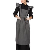 Schort + Muts Boerin zwart/grijs