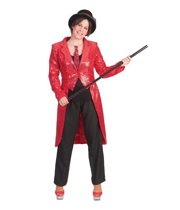 Slipjas Rood Pailletten Dames