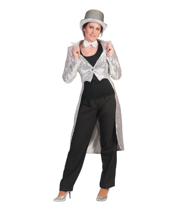 Slipjas Pailletten Zilver Dames