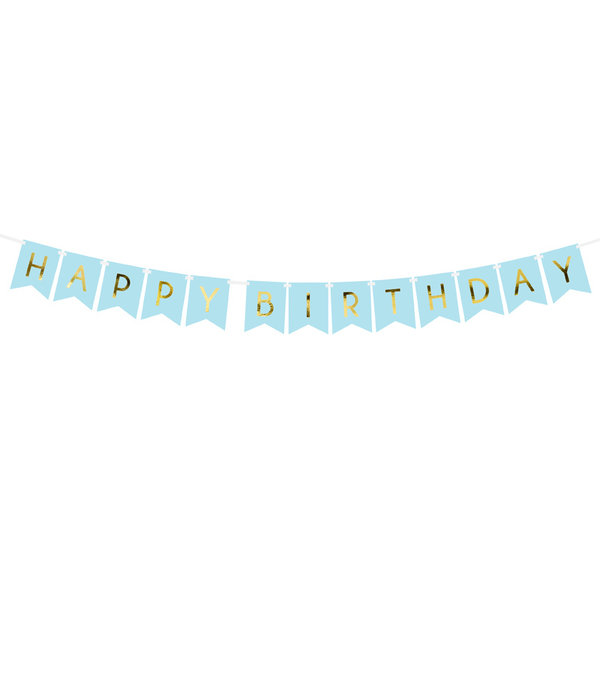 Letterslinger Happy Birthday Lichtblauw