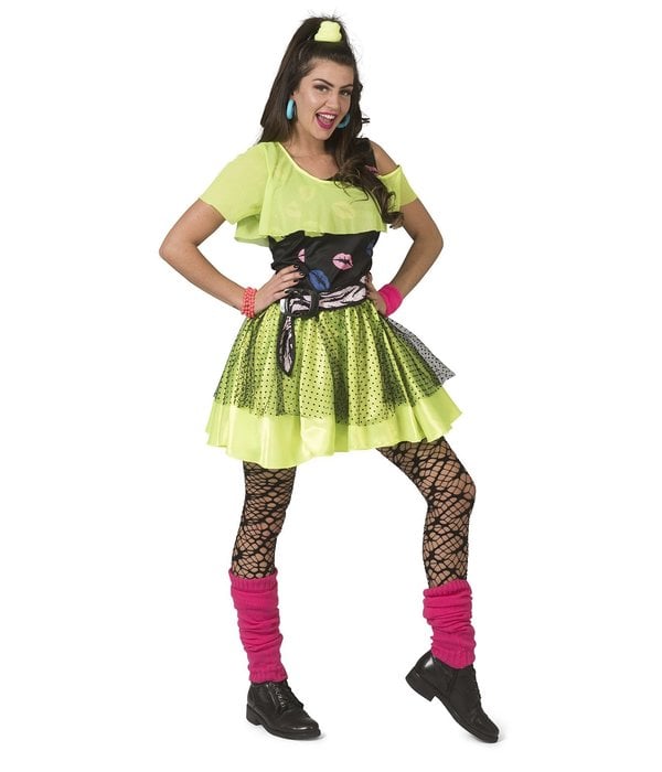 80's Jurk Neon Groen