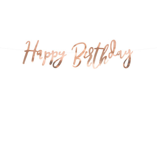 Letterslinger Happy Birthday Rose Goud 16x62cm