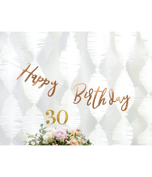 Letterslinger Happy Birthday Rose Goud 16x62cm