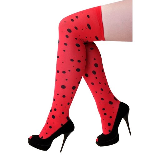 Kousen lieveheersbeestje met strik