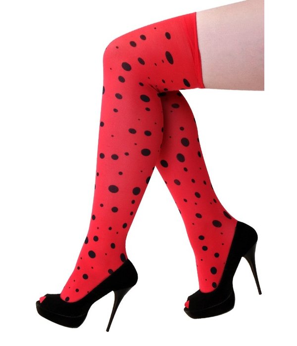 Kousen lieveheersbeestje met strik