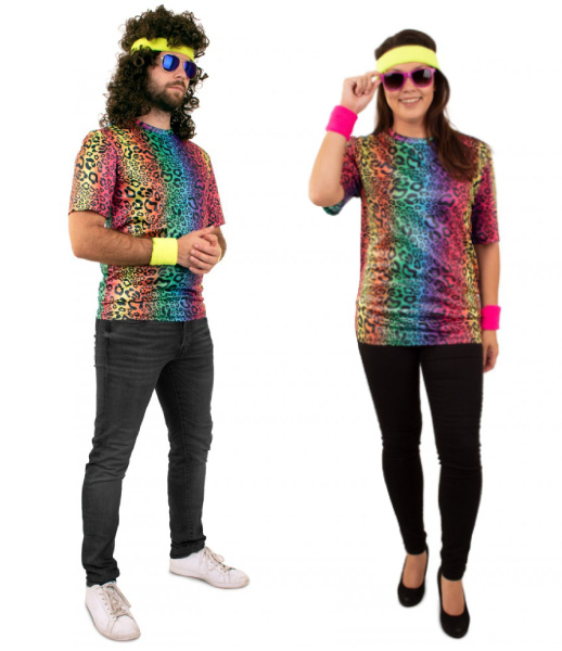 Fout T-Shirt Neon Panterprint Volwassenen afbeelding