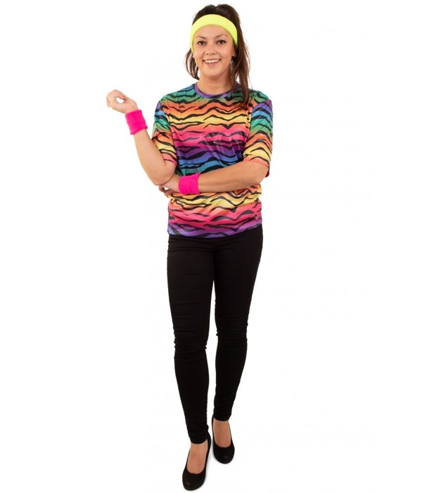 Fout T-shirt neon tijgerprint unisex