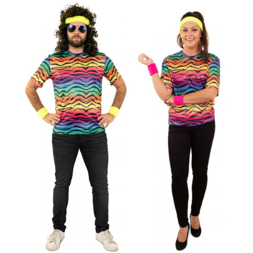 T-shirt neon tijgerprint unisex