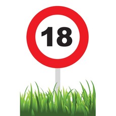 Verkeersbord 18 jaar Tuin