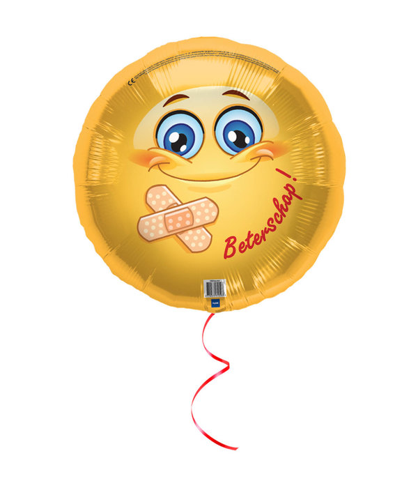 Folieballon Smiley Beterschap 45cm