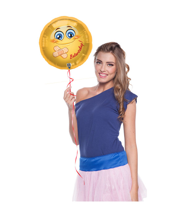 Folieballon Smiley Beterschap 45cm