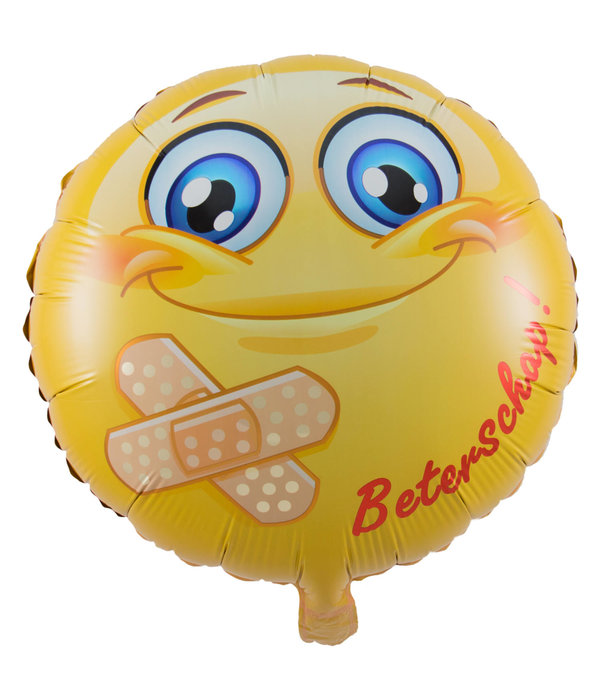 Folieballon Smiley Beterschap 45cm