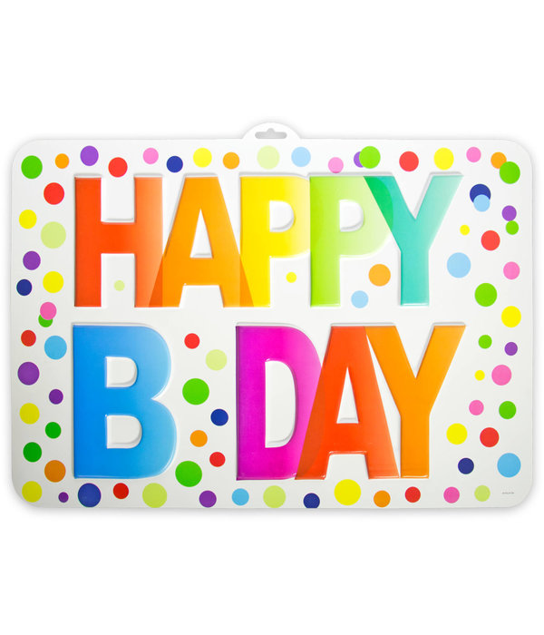 Deurbord Happy Birthday Stippen