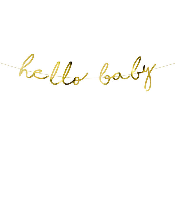 Hello Baby Letterbanner goud
