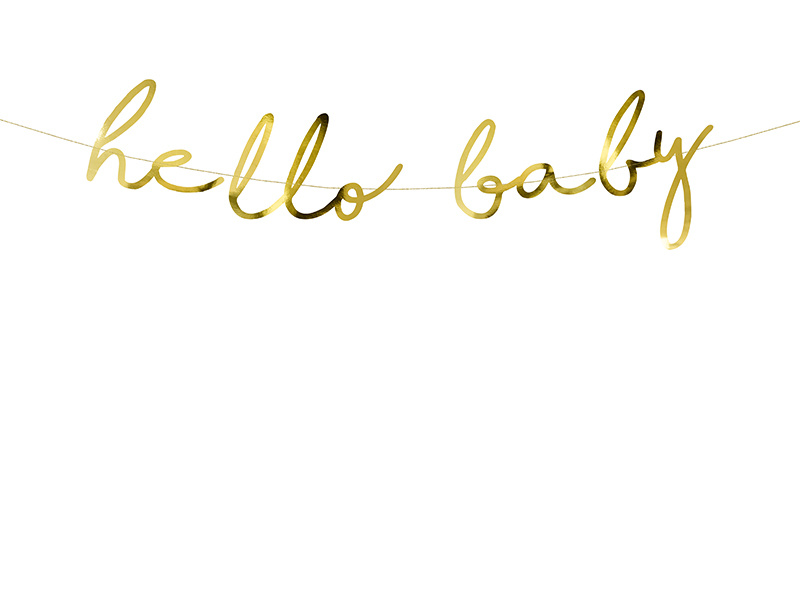 Hello Baby Letterbanner goud