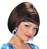 Pruik party girl 70's bruin