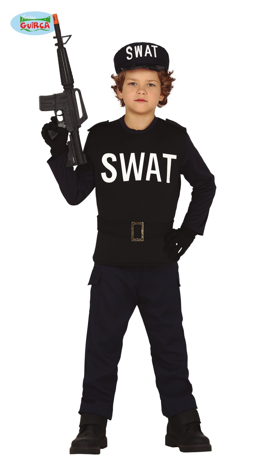 Amerika advocaat Een computer gebruiken Swat Politie Kostuum Kind - Feestbazaar.nl