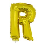 Folieballon Letter 'R' Goud Met Stokje