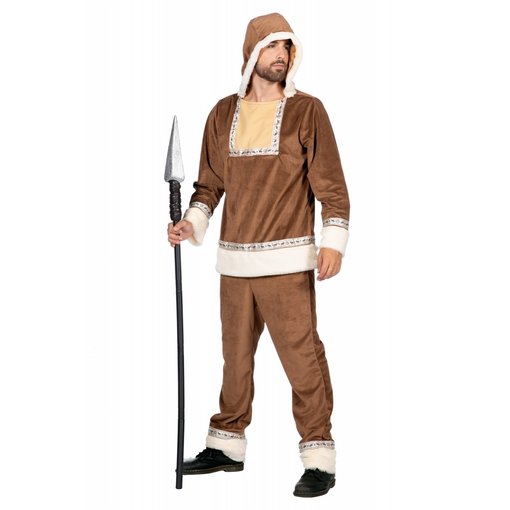 Eskimo Kostuum Anvik Bruin Man