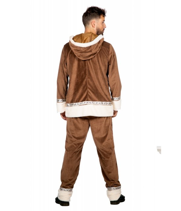 Eskimo Kostuum Anvik Bruin Man