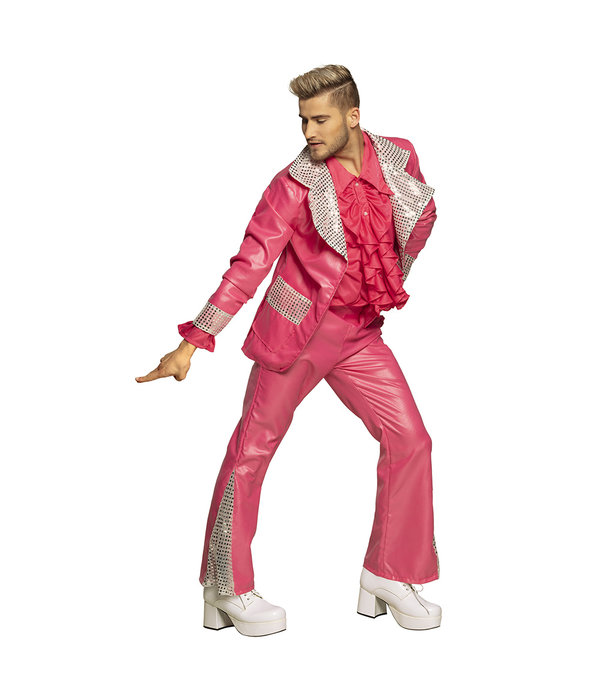 Disco King Kostuum Heren Roze