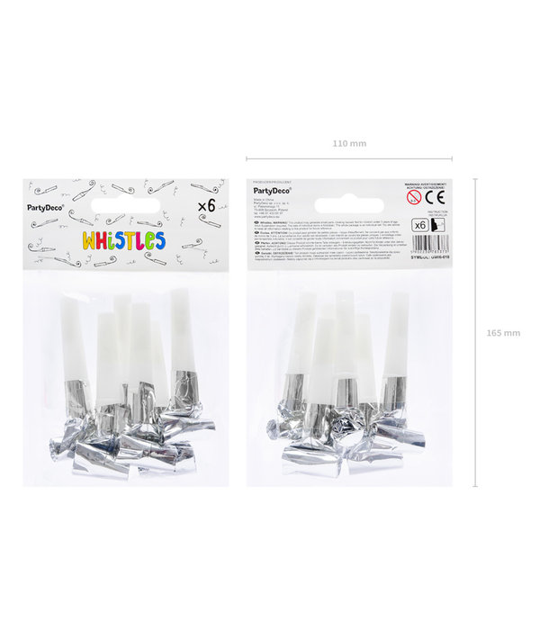 Roltongen Zilver 6 stuks