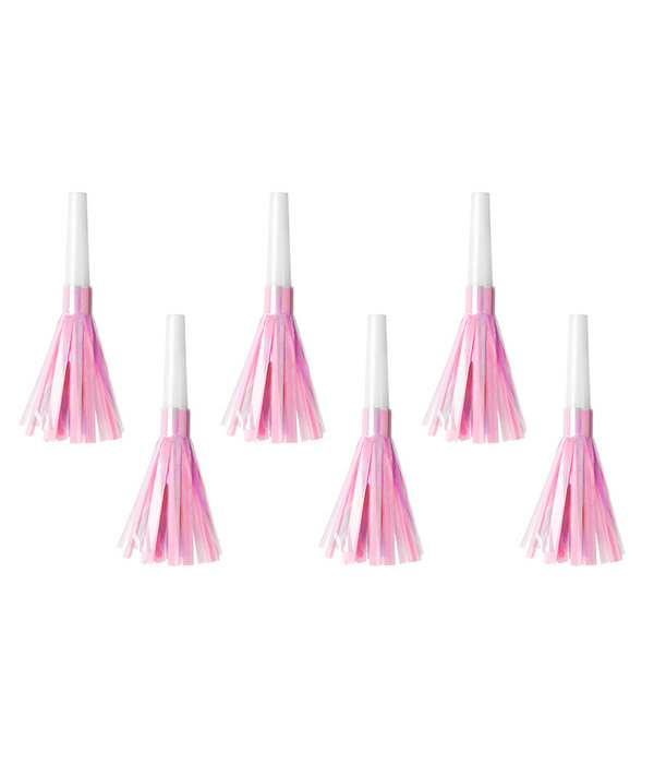 Feesttoeter lichtroze metallic 6 stuks