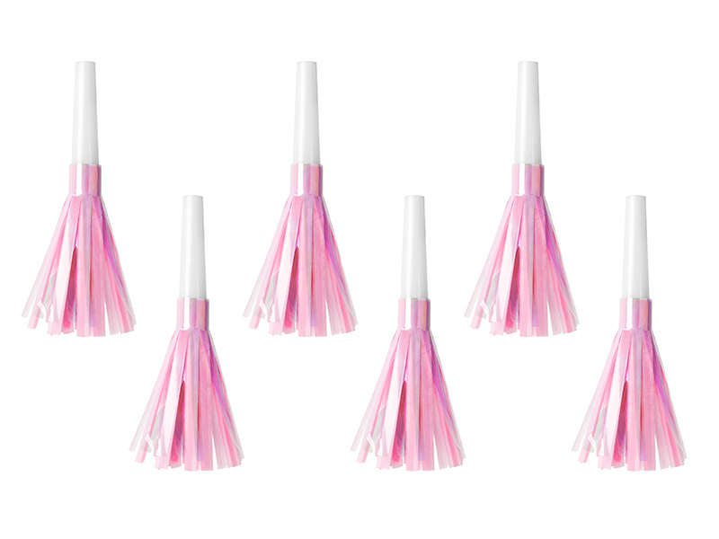 Feesttoeter lichtroze metallic 6 stuks afbeelding