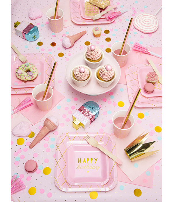 Feesttoeter lichtroze metallic 6 stuks