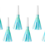 Feesttoeter lichtblauw metallic 6 stuks