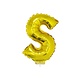 Folieballon Goud Letter 'S' Met Rietje
