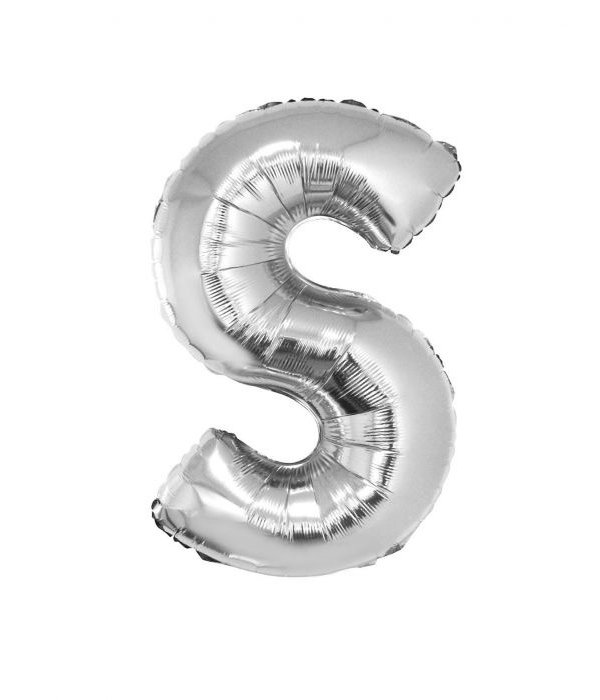 Folieballon Zilver Letter 'S' groot