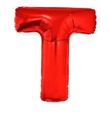 Folieballon Rood Letter 'T' Groot