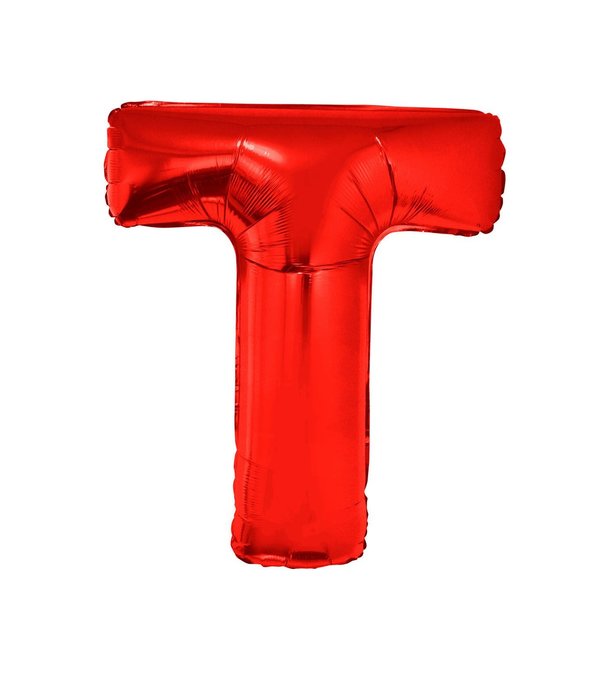 Folieballon Rood Letter 'T' Groot