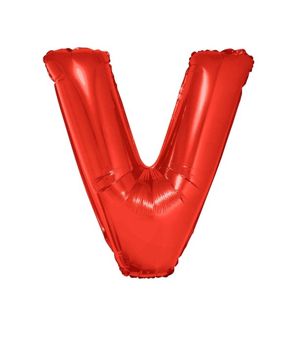 Folieballon Rood Letter 'V' Groot