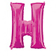 Folieballon Roze Letter 'H' Groot