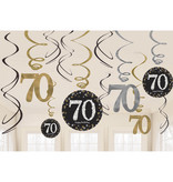 70 Jaar Hangdecoratie Swirlset Zilver/Goud