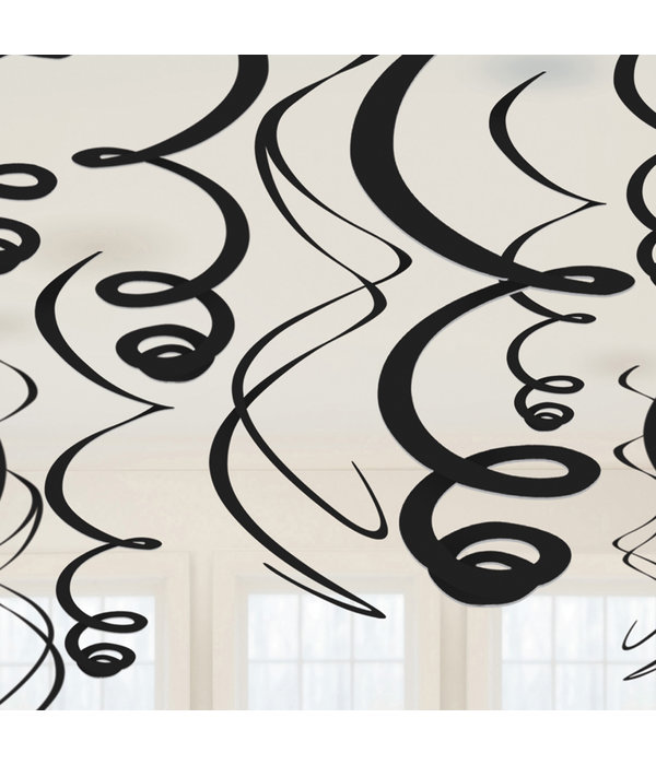 Hangdecoratie Swirls Zwart
