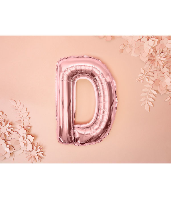 Folieballon D Rose Goud 35 cm